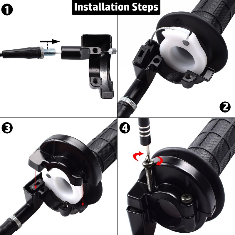 7 8 In 22mm Twist Throttle Accelerator Handle Grips With 36 Cable Set For Yamaha Ssr Roketa Sdg Nst X Treme 50cc 70cc 110cc