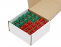 Creative Hobbies Box Of 25 Light Bulbs Ceramic Opaque Red Green Steady Burning 7 Watt C7 Candelabra Base Night Lights
