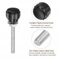 Uxcell 4 Set M4 X 40mm Male Thread Knurled Knobs Thumb Screws With Nuts Washers Clamping Knob Grip 14mm Plastic Head Hand