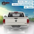 Driver Left Side Mirror Glass Assembly With Plastic Back Plate Compatible 2010-2023 Dodge Ram 1500 2500 3500 Pickup Truck Lower