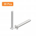 Uxcell M5-0 8 X 40mm 30pcs Flat Round Head Screws 304 Stainless Steel Phillips Drive Machine Hardware Fastener For Furniture
