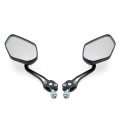 Uxcell 8mm 10mm Thread Dia Motorcycle Modified Rearview Mirror Replacement Black Gray
