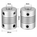 8mm To Aluminum Alloy Shaft Coupling Flexible Coupler Motor Connector Joint L25xd20 Silver