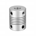8mm To Aluminum Alloy Shaft Coupling Flexible Coupler Motor Connector Joint L25xd20 Silver 