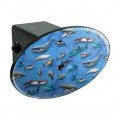 Ocean Life Whale Dolphin Manatee Shark Pattern Oval Tow Trailer Hitch Cover Plug Insert