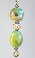 Arts Crafts Lampwork Glass Natural Earthen Green Ceiling Fan Pull 