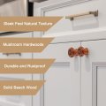 6pcs Wooden Knobs 37mm 1 5 Round Kitchen Cabinet Single Hole Drawer Pull Hardware Handles Decorative Furniture For Dresser