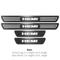 Hemi Logo X-large Black Real Carbon Fiber 4 Pcs Universal Door Sill Step Protector Guard Decal Plates