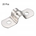 Uxcell 8mm 0 3 Rigid Pipe Strap 2 Holes 304 Stainless Steel Tension Tube Clip Clamp 20pcs
