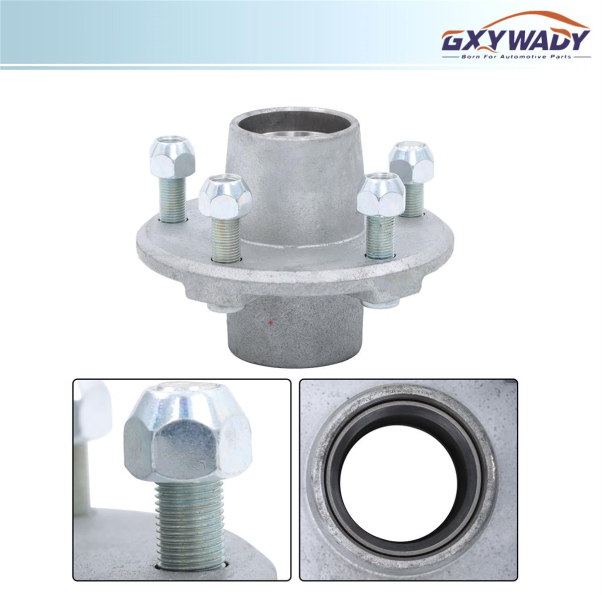 5 On 4 Inch Galvanized Trailer Hub Replacement For 1 2000 Lbs Spindle