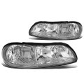 Dna Motoring Hl-oh-026-ch-cl1 Chrome Housing Headlights Replacement For 97-05 Classic Malibu Cutlass 