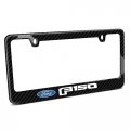 Ipick Image Made For Ford F-150 2015 Up Black Real 3k Carbon Fiber Glossy Finish License Plate Frame
