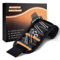 Magnetic Wristband Strong Magnetism 10 Magnets 2 Pockets Tool Lengthened Washable Breathable Wrist Holder