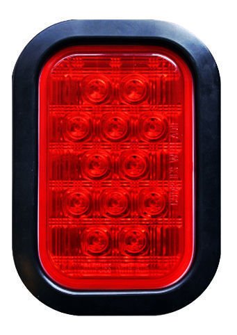 5x3 In Rectangle Led Stop Turn Tail And Backup Reverse Lights 6 Pack With 4 Red 2 White 12v Kit For Semi Trailers Trucks