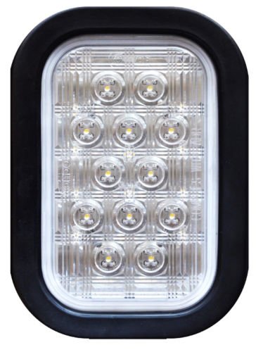5x3 In Rectangle Led Stop Turn Tail And Backup Reverse Lights 6 Pack With 4 Red 2 White 12v Kit For Semi Trailers Trucks