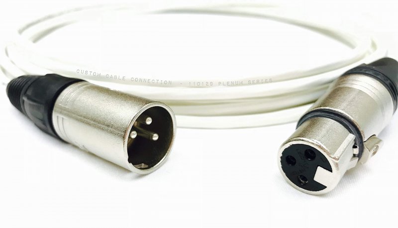 Custom Cable Connection 120 Foot Plenum Xlr Male To Female Balanced Pro Audio White