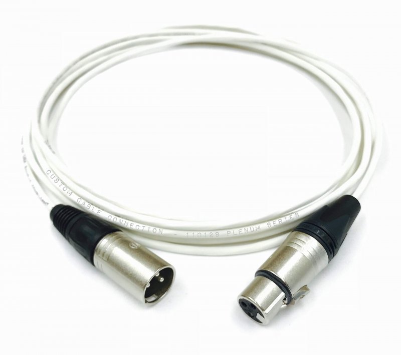 Custom Cable Connection 120 Foot Plenum Xlr Male To Female Balanced Pro Audio White