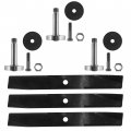 Caltric 3x Spindle Shaft And Blade Compatible With John Deere F510 46 Deck 1990 1991 1992 1993 1994 1995 1996 1997-2000