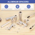 16pcs Aluminum Spacer 5 Id X 1 2 Od 3 16 Length 8 1x13x5mm Screw Standoff Bushing Plain Finish Unthreaded Round Metal For M8