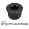 Uxcell M24 Flange Hex Nut Grade 10 9 Carbon Steel Black Oxide Finished For Machinery