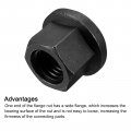 Uxcell M24 Flange Hex Nut Grade 10 9 Carbon Steel Black Oxide Finished For Machinery