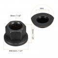 Uxcell M24 Flange Hex Nut Grade 10 9 Carbon Steel Black Oxide Finished For Machinery