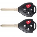 Ocpty 2x Uncut Keyless Entry Remote Control Key Fob Transmitter Replacement For Scion Xb Wagon For Toyota Rav4 Base Sport