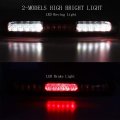 For 1997-2003 Ford F150 2004 Heritage 3rd Third Led Brake Lights Cargo Lamp Center High Mount Tail Light Chrome Housing Red