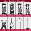 Betooll 9pcs Wire Long Reach Hose Clamp Pliers Set Fuel Oil Water Auto Tools