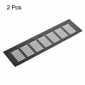 Uxcell Rectangle Air Vents 11 81x3 15 Inch Grille Mesh Airflow Louver For Cabinet Shoebox Bathroom Door Aluminum Alloy Black