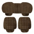 Universal Front Rear Car Seat Cushion Breathable Plush Interior Pad Mat For Automotive Home Chair Brown 