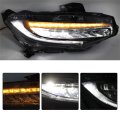 Headlight Assembly Replacement For Honda Civic 2016 Housing Chrome Lamp Set Passenger Side Rh 1pc Ho2503176