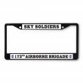 Sign Destination Metal License Plate Frame Sky Soldiers 173rd Airborne Brigade Car Auto Tag Holder Black 2 Holes Set Of 