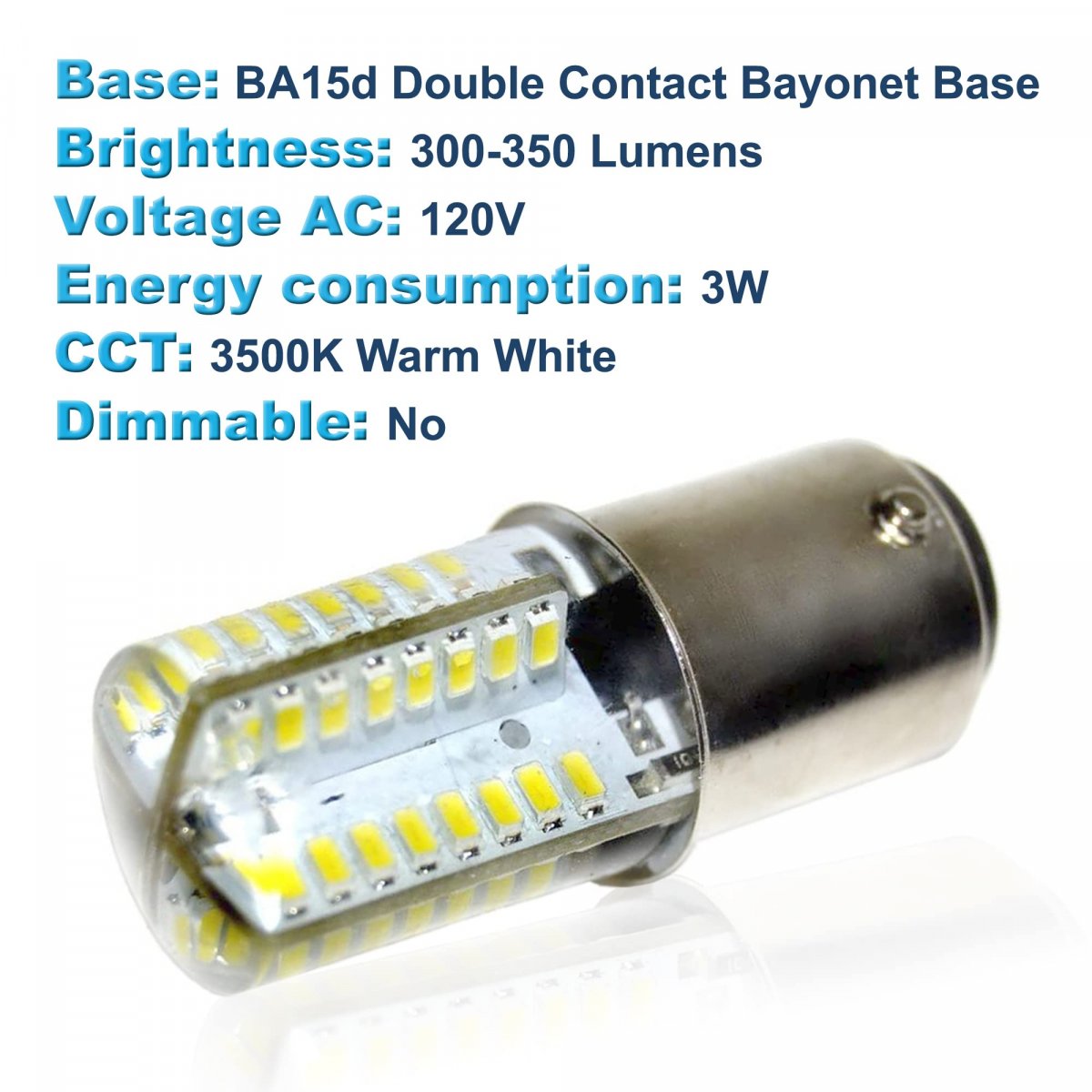 4 Pack 110v Led Light Bulbs Warm White Ba15d Base For Kenmore 158 12392 1241 12411 12412 1247 12471 12472 Sewing Machines