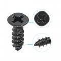 Uxcell M4 X 12mm Wood Screws Phillips Flat Head Carbon Steel Self Tapping Black 100pcs