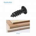 Uxcell M4 X 12mm Wood Screws Phillips Flat Head Carbon Steel Self Tapping Black 100pcs