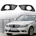 Topteng Pair Front Bumper Fog Light Grill Set Grille Cover For Benz C-class W204 2008-2010 A2048850353 A2048850253