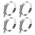 T-bolt Hose Clamps For 3 In Od Pack Of 4 Stainless Steel Turbotaketercooler Clamp Set With L-wrench Working Range 2 6 In To In 