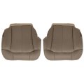 Front Driver And Passenger Bottom Replacement Seat Covers Tan 522 Microfiber Leather For Chevy Silverado Avalanche Gmc Sierra 