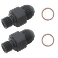 2-pack 8an Male Flare To 1 4 Npsm Transmission Cooler Line Fittings Adapters Fit For Th350 Th400 700r4 4l60e 200-4r Tr6060 Aod 