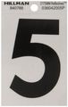 The Hillman Group 840788 3-inch Black On Silver Reflective Square-cut Mylar House Number 5 