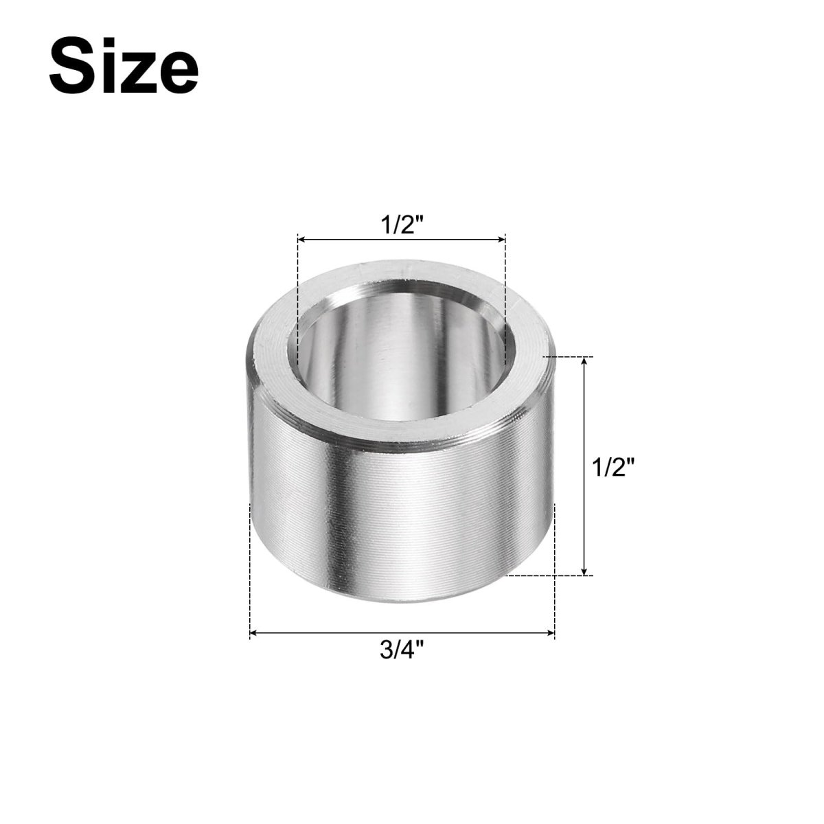 5pcs Stainless Steel Spacer 1 2 In Bore X 3 4 Od Length Round Metal Screw Bushing For M12 Screws Bolts And Rods Plain Finish