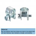 Uxcell 10pcs Mini Fuel Line Pipe Hose Clamp Clip Adjustable 9-11mm 35 -0 43 Injection Style Zinc Plated Tube Clamps