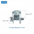 Uxcell 10pcs Mini Fuel Line Pipe Hose Clamp Clip Adjustable 9-11mm 35 -0 43 Injection Style Zinc Plated Tube Clamps