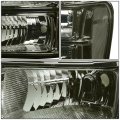 Smoked Housing Clear Corner Headlight Head Lamps Tool Kit Compatible With Gmc Sierra 1500 2500hd 3500 Hd 07-14