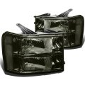 Smoked Housing Clear Corner Headlight Head Lamps Tool Kit Compatible With Gmc Sierra 1500 2500hd 3500 Hd 07-14