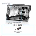 Amerilite For 1993-1998 Jeep Grand Cherokee Replacement Crystal Chrome Main Kit Headlights Assembly Pair Driver And Passenger