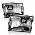 Amerilite For 1993-1998 Jeep Grand Cherokee Replacement Crystal Chrome Main Kit Headlights Assembly Pair Driver And Passenger