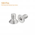 Uxcell 8-32x5 16 Flat Countersunk Head Socket Cap Screws 100pcs 304 Stainless Steel Hex Full Thread Bolts