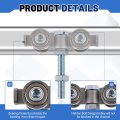 4 Pcs Wheel Silent Trolley Assembly Rollers For 1 5 8 In Wide Strut Channels Silver Galvanized Steel Sliding Door Hardware With